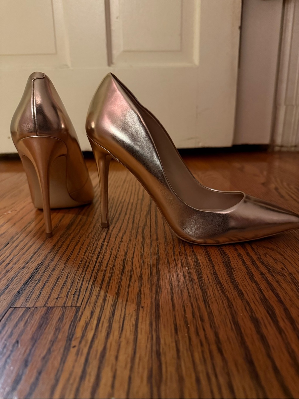 Aldo Metallic Rose Gold Pointed Stiletto Pumps